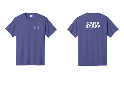 NYC Factory Custom Logo Camp Staff T-Shirt - Your Logo + Back - Heather Purple