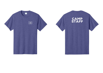 NYC Factory Unisex Custom Logo Camp Staff T-Shirt - Your Logo + Back - Heather Purple