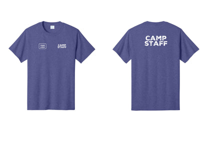 NYC Factory Unisex Custom Logo Camp Staff T-Shirt - CAMP STAFF + Your Logo + Back - Heather Purple