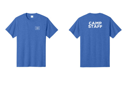 NYC Factory Unisex Custom Logo Camp Staff T-Shirt - Your Logo + Back - Heather Royal