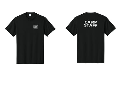 NYC Factory Unisex Custom Logo Camp Staff T-Shirt - Your Logo + Back - Black