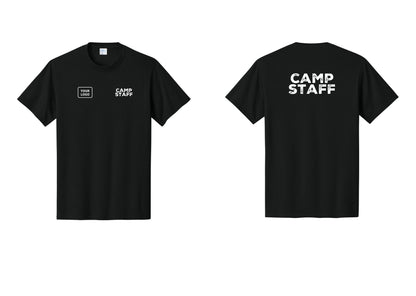 NYC Factory Custom Logo Camp Staff T-Shirt - CAMP STAFF + Your Logo + Back - Black
