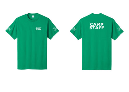 NYC Factory Custom Logo Camp Staff T-Shirt - Chest + Back + Your Logo Sleeves - Kelly