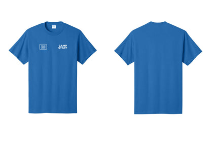 NYC Factory Custom Logo Camp Staff T-Shirt - CAMP STAFF + Your Logo - Royal