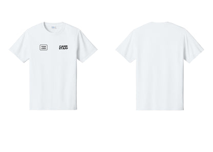 NYC Factory Custom Logo Camp Staff T-Shirt - CAMP STAFF + Your Logo - White