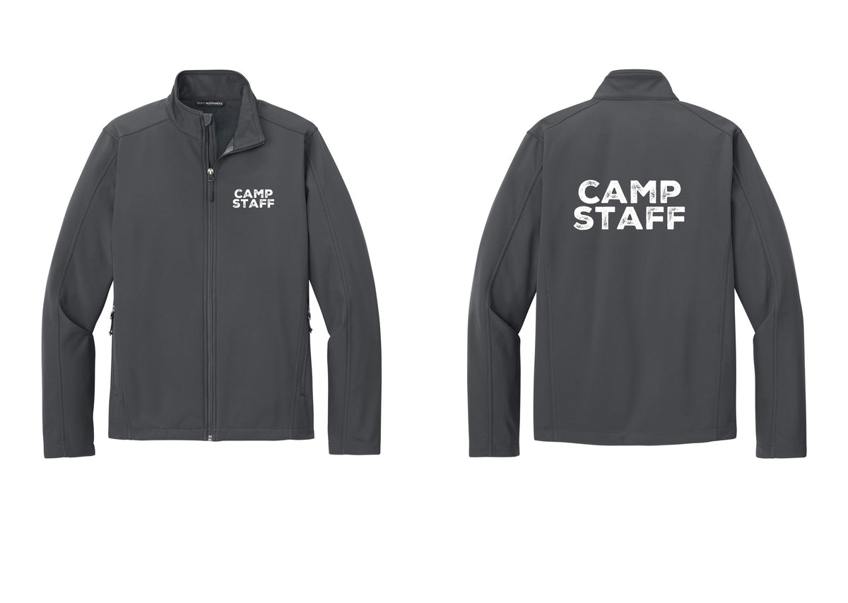 NYC Factory Camp Staff Soft Shell Jacket (Rustic) - Chest + Back - Battleship Grey