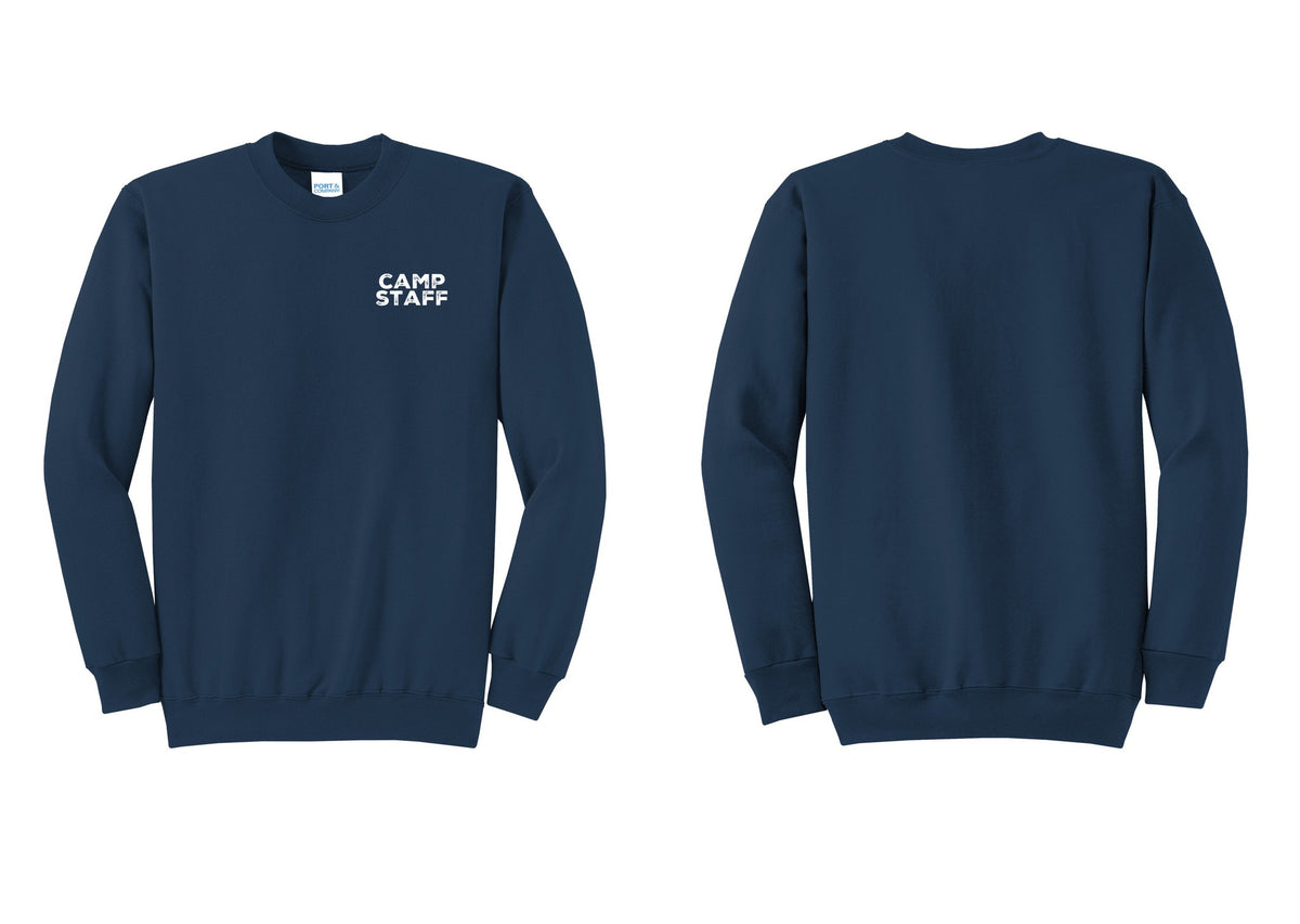 NYC Factory Camp Staff Cotton Fleece Crewneck Sweatshirt (Rustic) - Chest Only - Navy