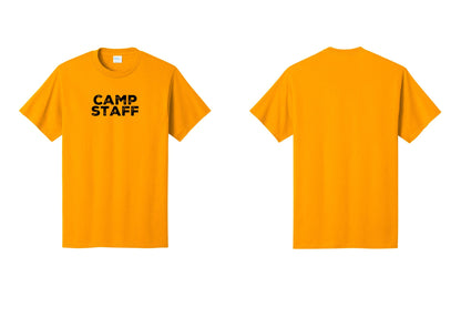 NYC Factory Unisex Camp Staff Charcoal T-Shirt - Front Only - Gold