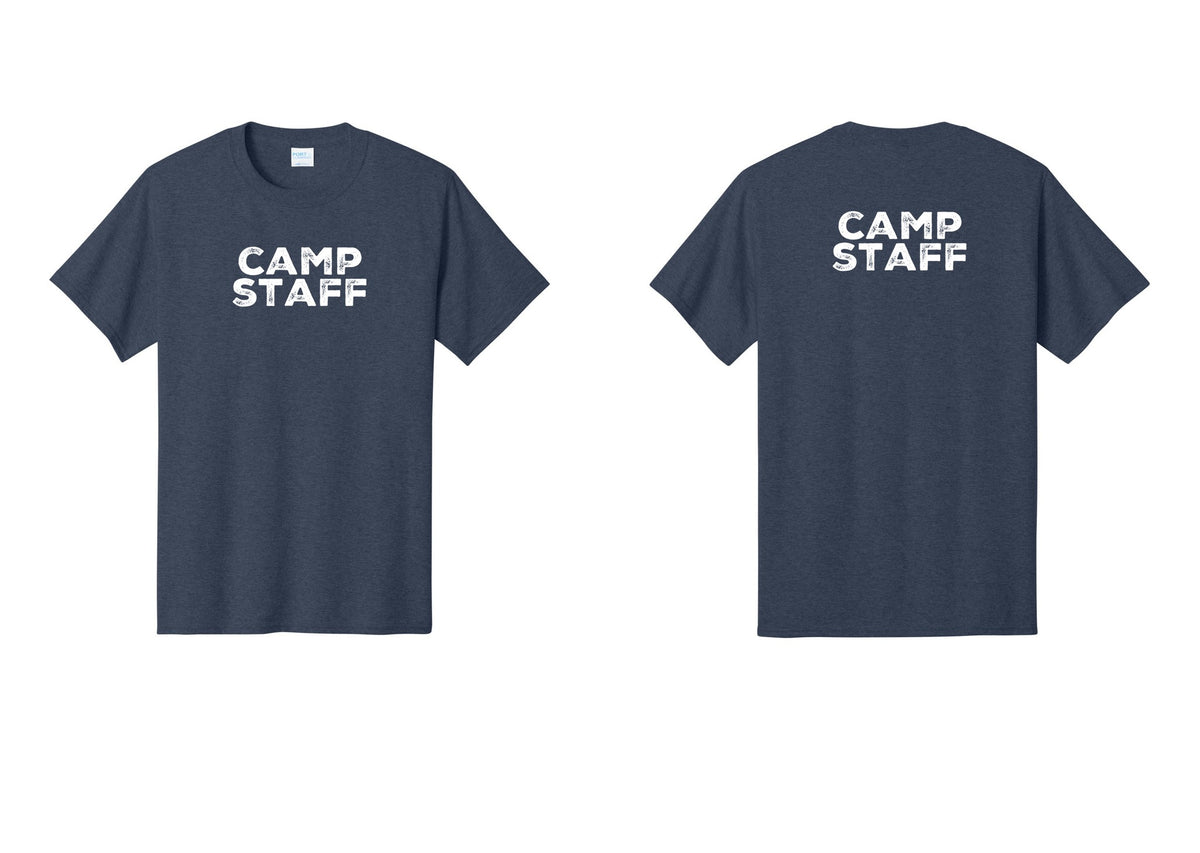 NYC Factory Camp Staff T-Shirt - Front + Back - Heather Navy