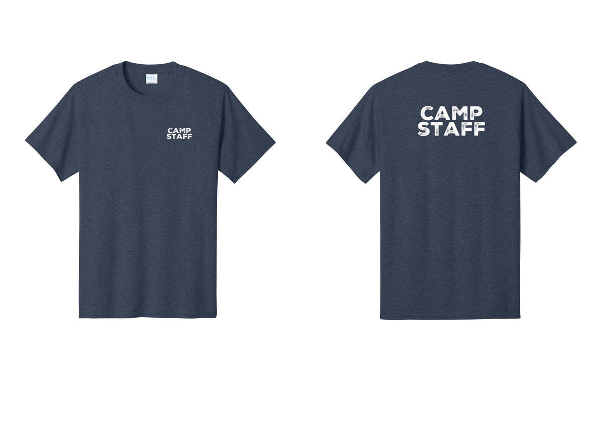 NYC Factory Camp Staff T-Shirt - Chest + Back - Heather Navy