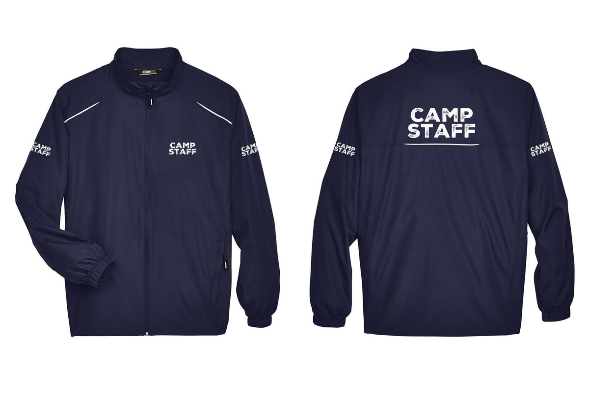 NYC Factory Camp Staff Reflective Lightweight Jacket (Rustic) - Chest + Back + Camp Staff Sleeves - Classic Navy