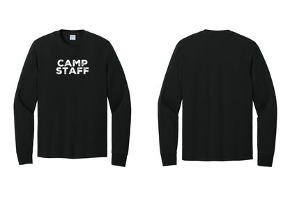NYC Factory Camp Staff Cotton Long Sleeve T-Shirt (Rustic) - Front Only - Black