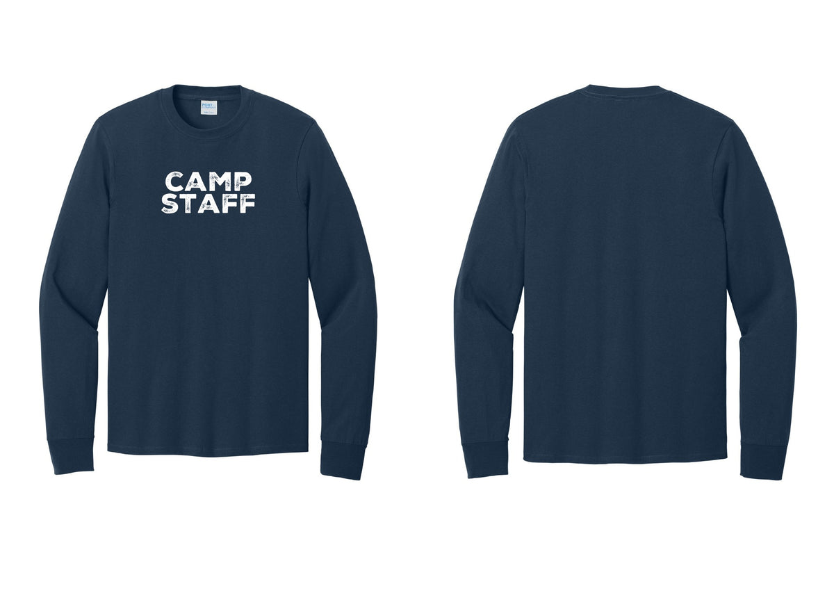 NYC Factory Camp Staff Cotton Long Sleeve T-Shirt (Rustic) - Front Only - Navy
