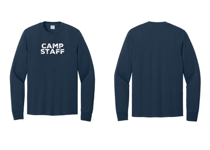 NYC Factory Camp Staff Cotton Long Sleeve T-Shirt (Rustic) - Front Only - Navy