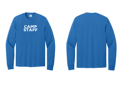 NYC Factory Camp Staff Cotton Long Sleeve T-Shirt (Rustic) - Front Only - Royal