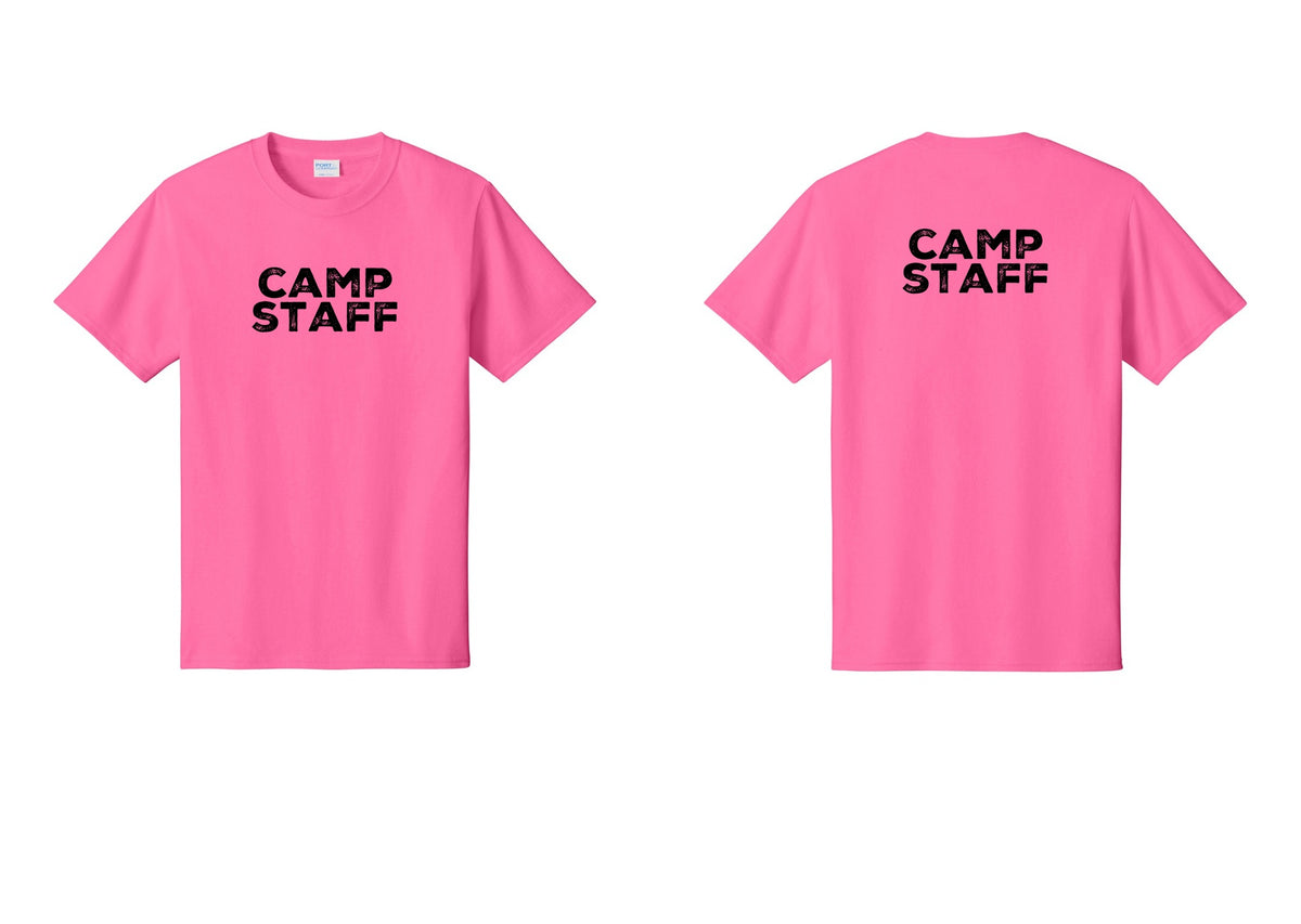 NYC Factory Camp Staff T-Shirt - Front + Back - Neon Pink