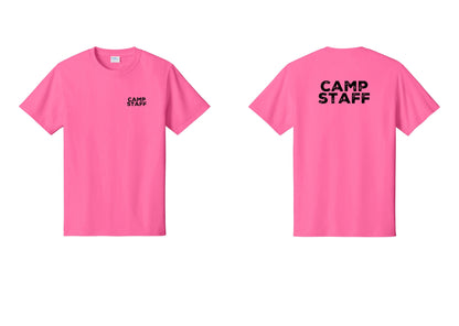 NYC Factory Camp Staff T-Shirt - Chest + Back - Neon Pink