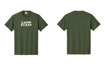 NYC Factory Unisex Camp Staff Charcoal T-Shirt - Front Only - Olive