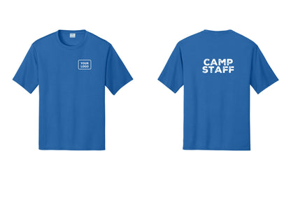 NYC Factory Custom Logo Camp Staff Performance T-Shirt (Rustic) - Your Logo + Back - Royal