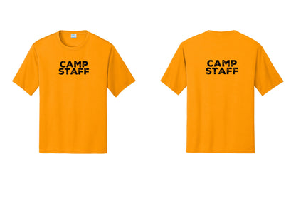NYC Factory Camp Staff Performance T-Shirt (Rustic) - Front + Back - Gold