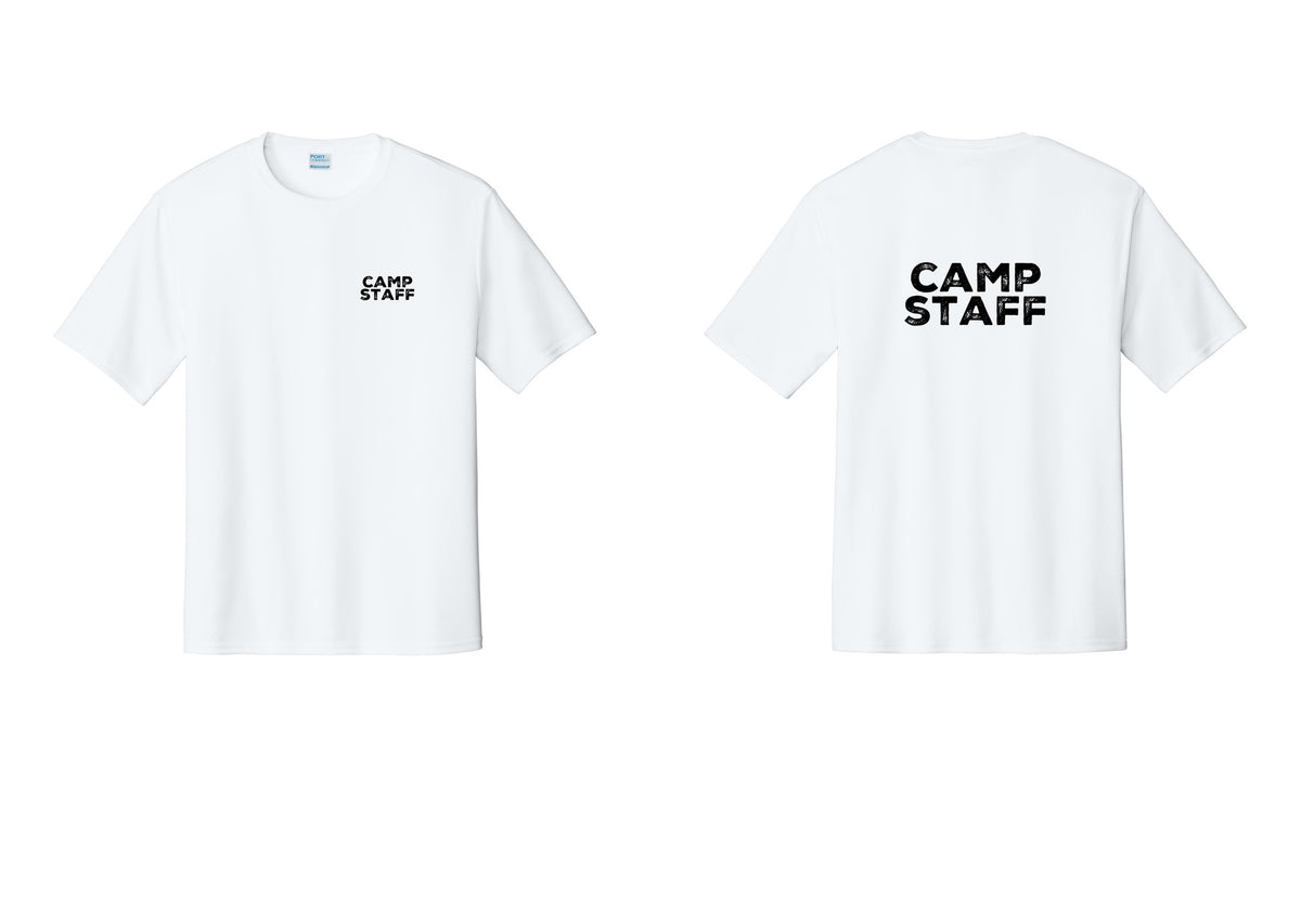 NYC Factory Camp Staff Performance T-Shirt (Rustic) - Chest + Back - White