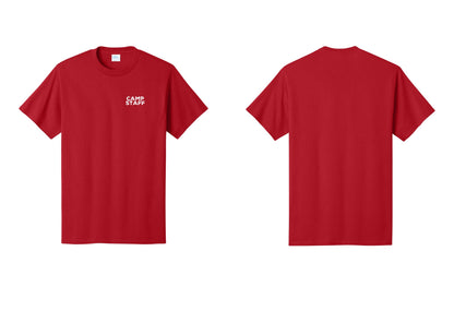 NYC Factory Unisex Camp Staff Charcoal T-Shirt - Chest Only - Red