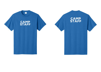 NYC Factory Unisex Camp Staff Charcoal T-Shirt - Front + Back - Royal