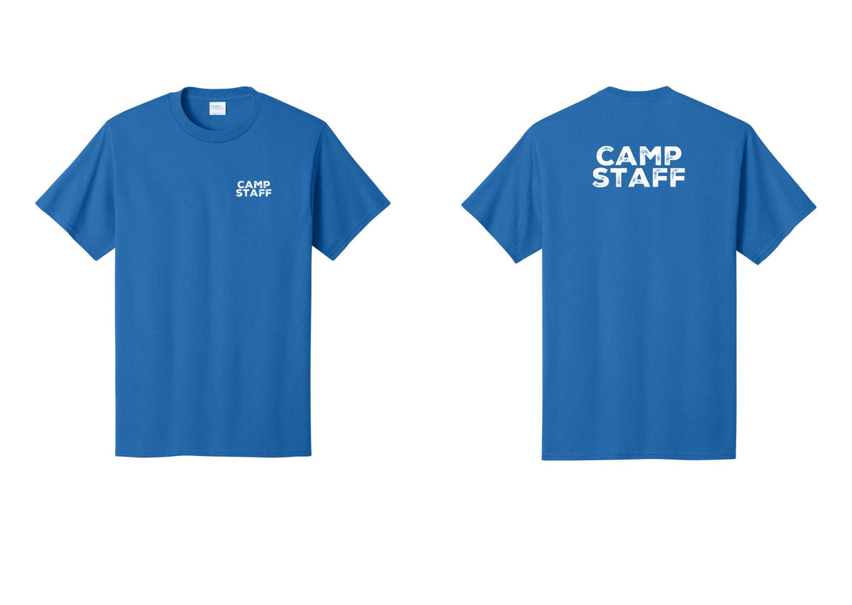NYC Factory Unisex Camp Staff Charcoal T-Shirt - Chest + Back - Royal