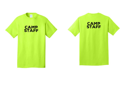 NYC Factory Camp Staff T-Shirt - Front + Back - Safety Green