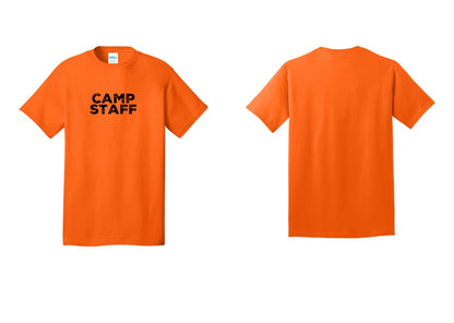 NYC Factory Unisex Camp Staff Charcoal T-Shirt - Front Only - Safety Orange