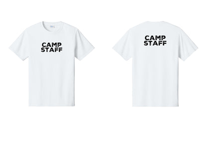 NYC Factory Unisex Camp Staff Charcoal T-Shirt - Front + Back - White