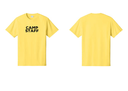 NYC Factory Unisex Camp Staff Charcoal T-Shirt - Front Only - Yellow
