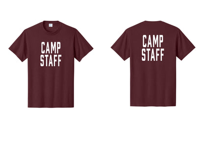 NYC Factory Unisex Camp Staff Classic T-Shirt - Front + Back - Athletic Maroon