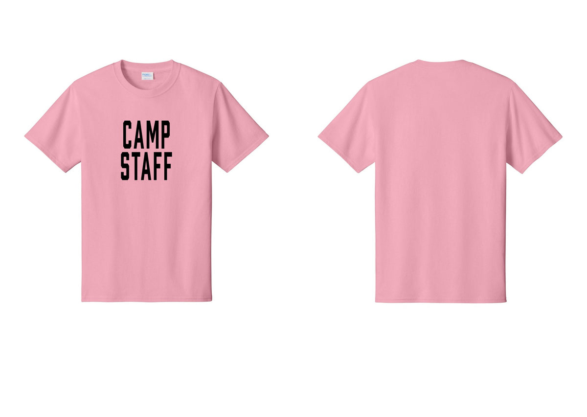 NYC Factory Camp Staff T-Shirt, Condensed Lettering - Front Only - Candy Pink