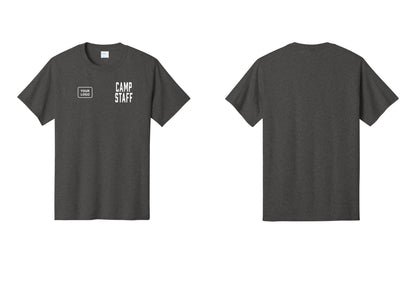 NYC Factory Unisex Custom Logo Camp Staff T-Shirt - CAMP STAFF + Your Logo - Dark Heather Grey