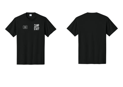 NYC Factory Unisex Custom Logo Camp Staff T-Shirt - CAMP STAFF + Your Logo - Black