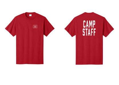 NYC Factory Unisex Custom Logo Camp Staff T-Shirt - Your Logo + Back - Red