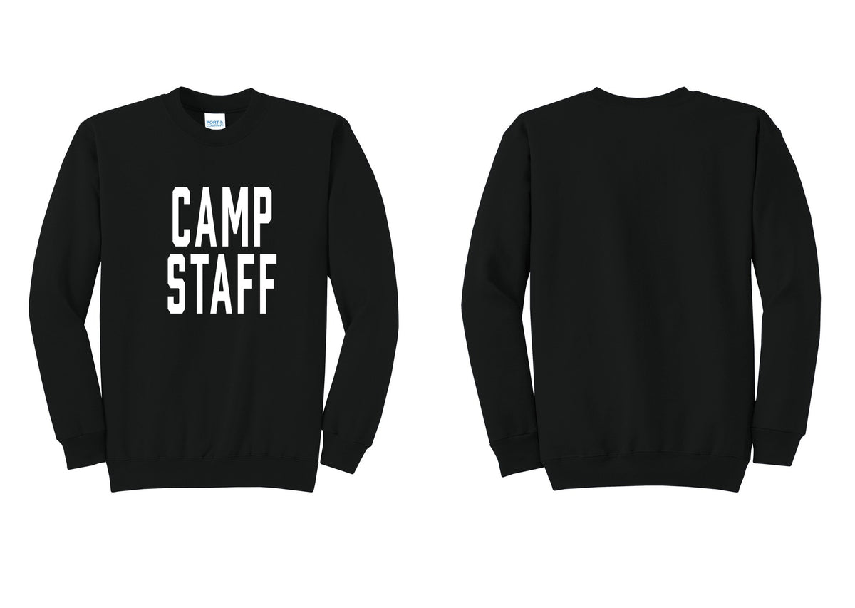 NYC Factory Camp Staff Cotton Fleece Crewneck Sweatshirt (Classic) - Front Only - Black