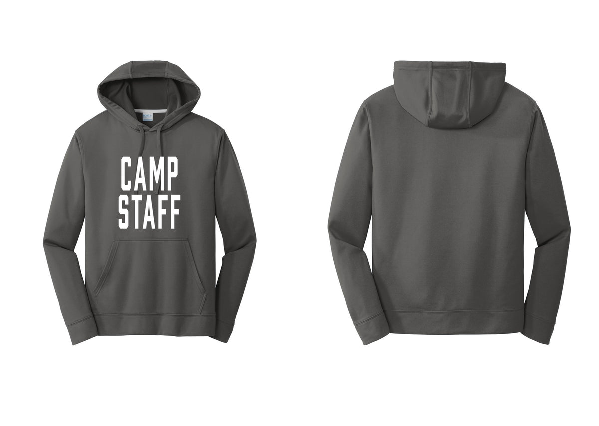NYC Factory Camp Staff Performance Hooded Fleece Pullover Sweatshirt (Classic) - Front Only - Charcoal