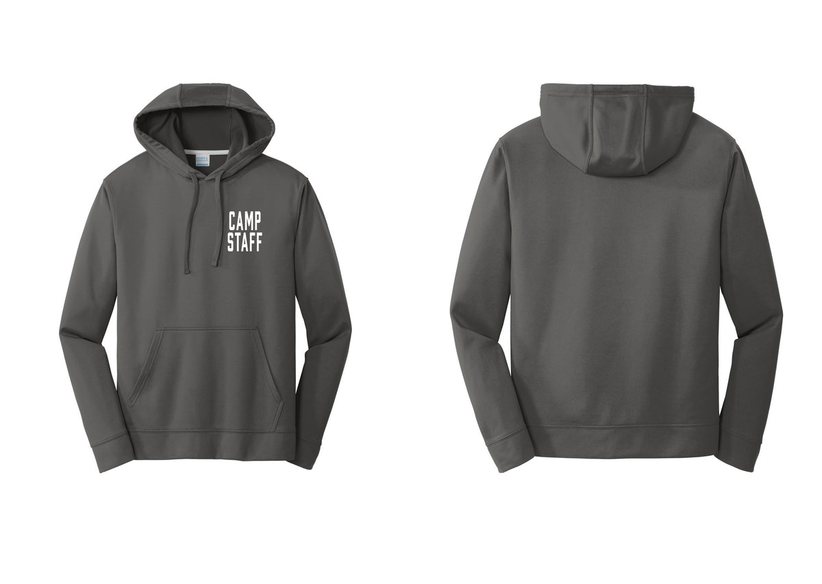 NYC Factory Camp Staff Performance Hooded Fleece Pullover Sweatshirt (Classic) - Chest Only - Charcoal