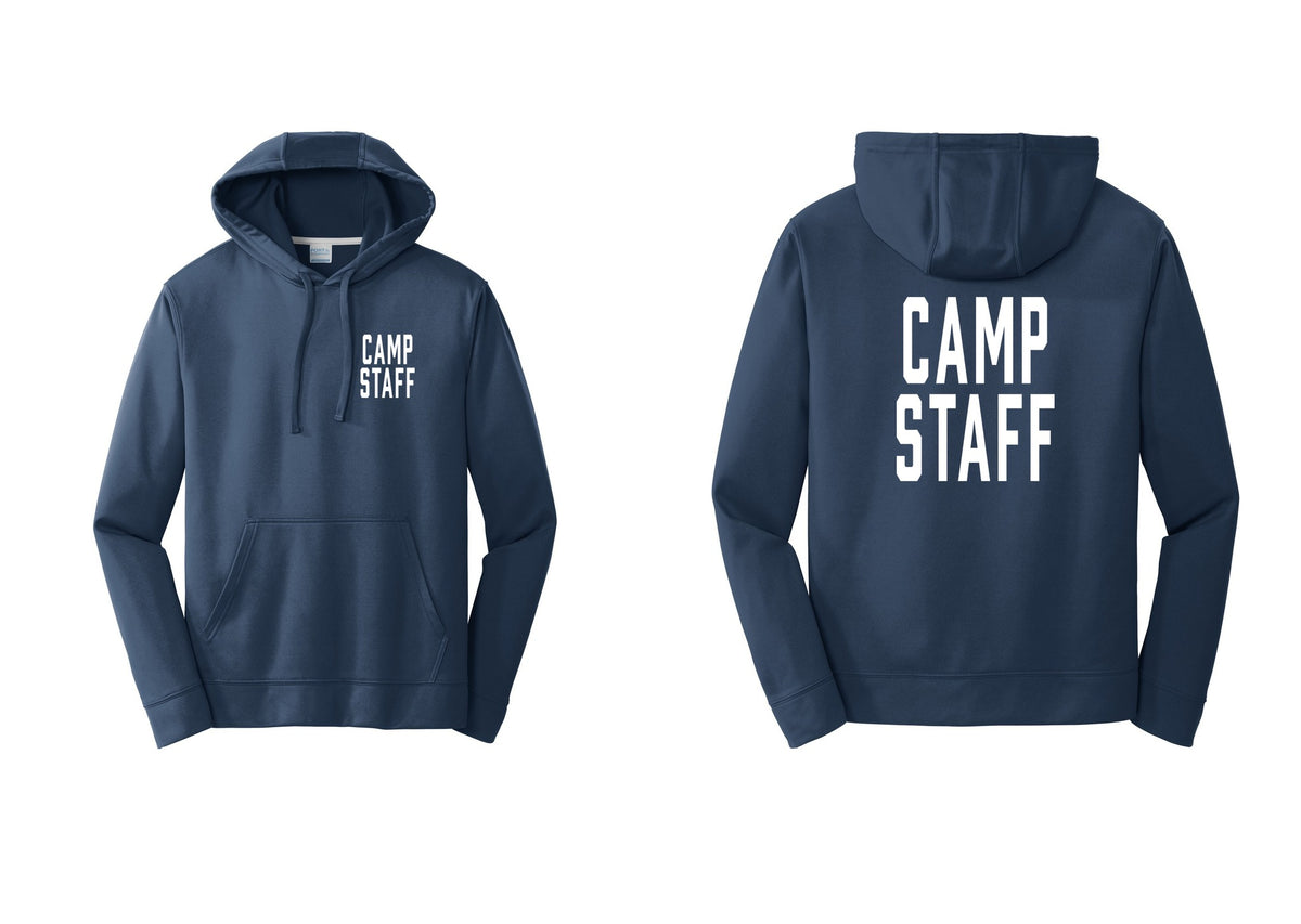 NYC Factory Camp Staff Performance Hooded Fleece Pullover Sweatshirt (Classic) - Chest + Back - Navy