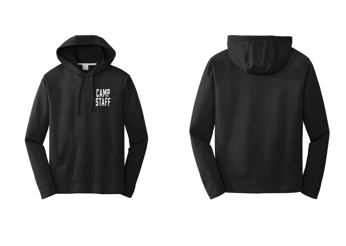 NYC Factory Camp Staff Performance Hooded Fleece Pullover Sweatshirt (Classic) - Chest Only - Black