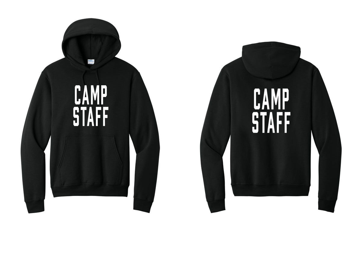 NYC Factory Camp Staff Cotton Fleece Pullover Hoodie (Classic) - Front + Back - Black