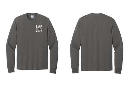 NYC Factory Camp Staff Cotton Long Sleeve T-Shirt (Classic) - Chest Only - Charcoal