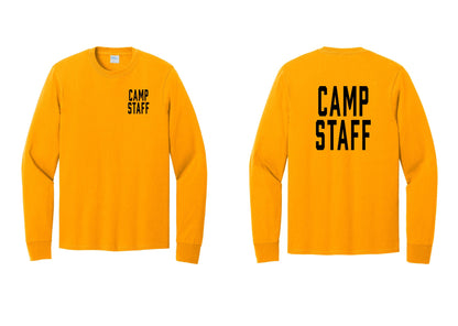NYC Factory Camp Staff Cotton Long Sleeve T-Shirt (Classic) - Chest + Back - Gold