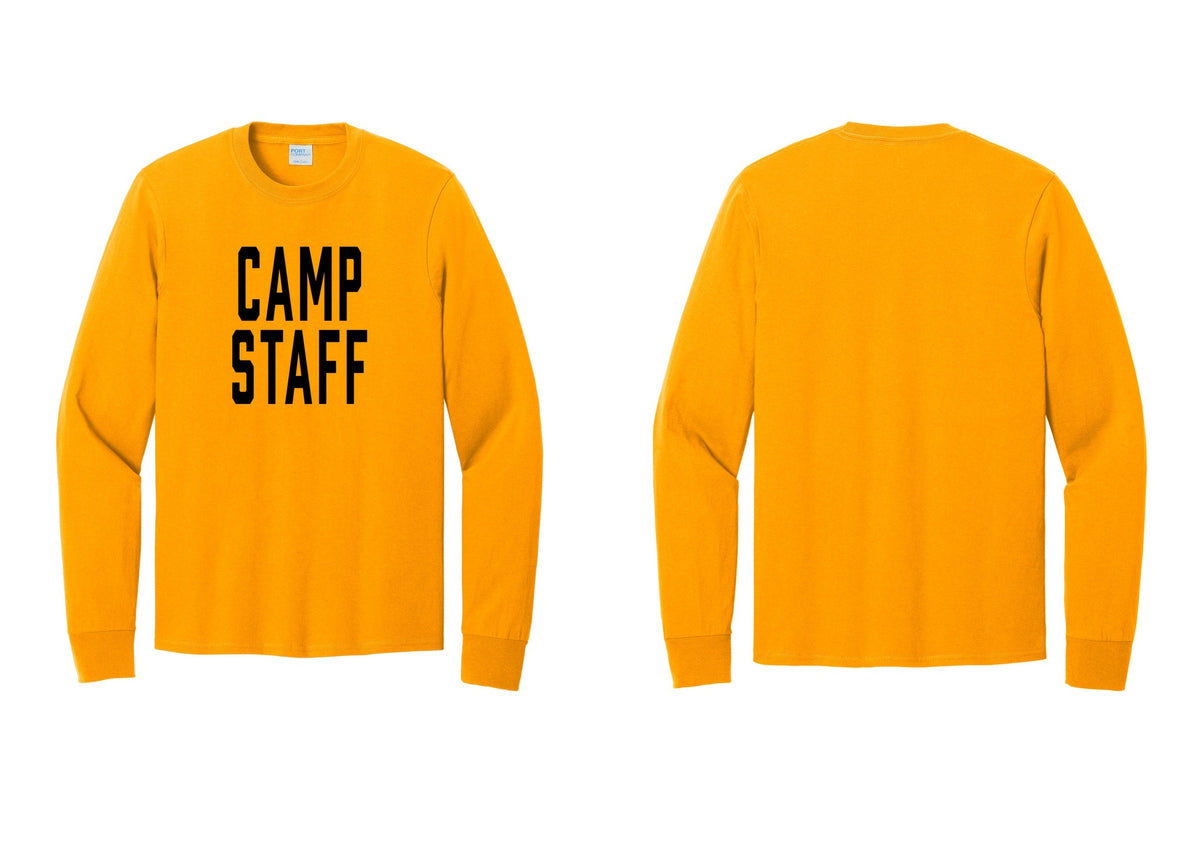 NYC Factory Camp Staff Cotton Long Sleeve T-Shirt (Classic) - Front Only - Gold