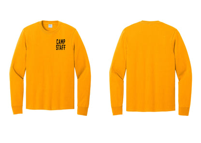 NYC Factory Camp Staff Cotton Long Sleeve T-Shirt (Classic) - Chest Only - Gold