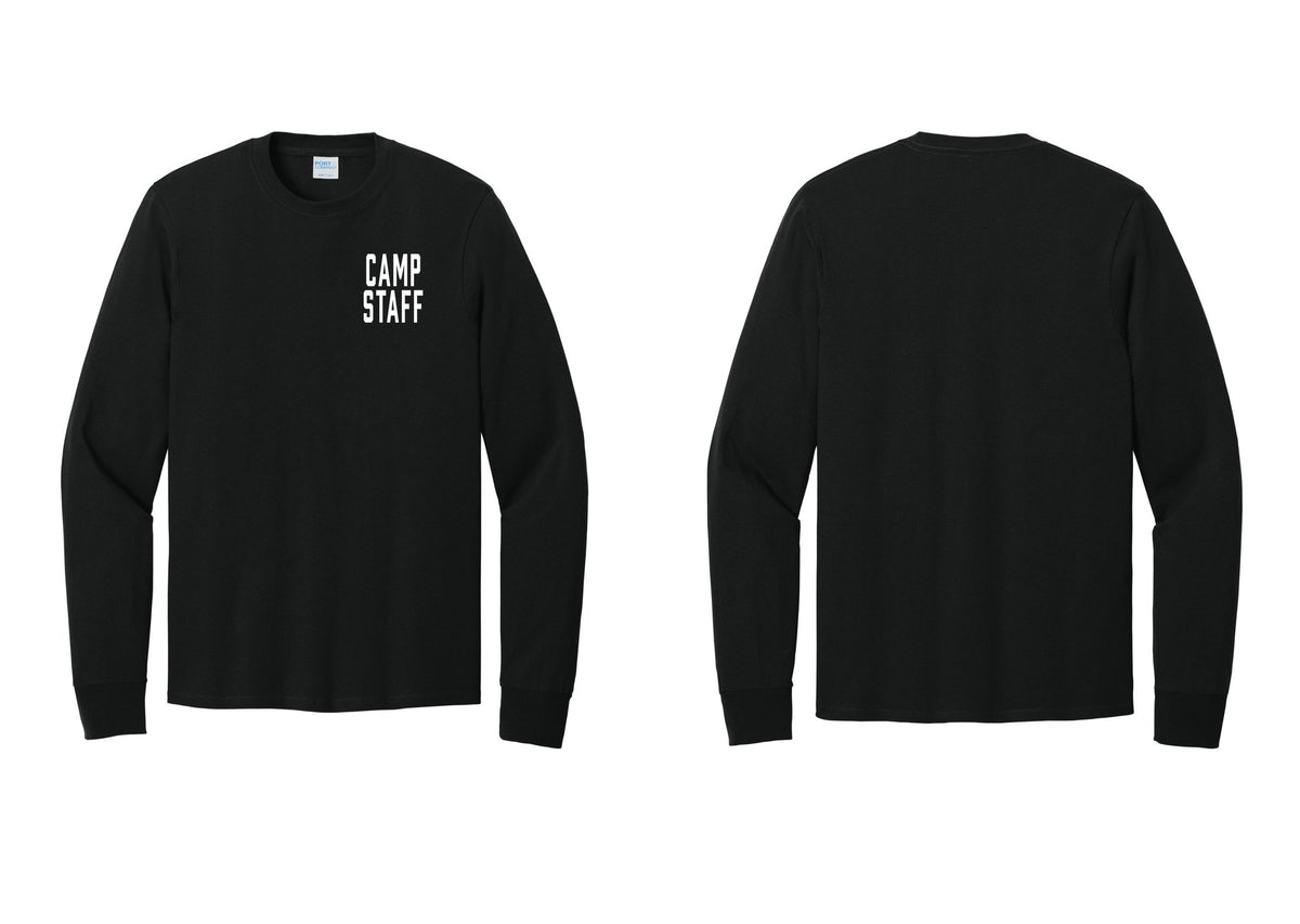 NYC Factory Camp Staff Cotton Long Sleeve T-Shirt (Classic) - Chest Only - Black