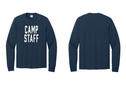 NYC Factory Camp Staff Cotton Long Sleeve T-Shirt (Classic) - Front Only - Navy