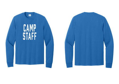 NYC Factory Camp Staff Cotton Long Sleeve T-Shirt (Classic) - Front Only - Royal